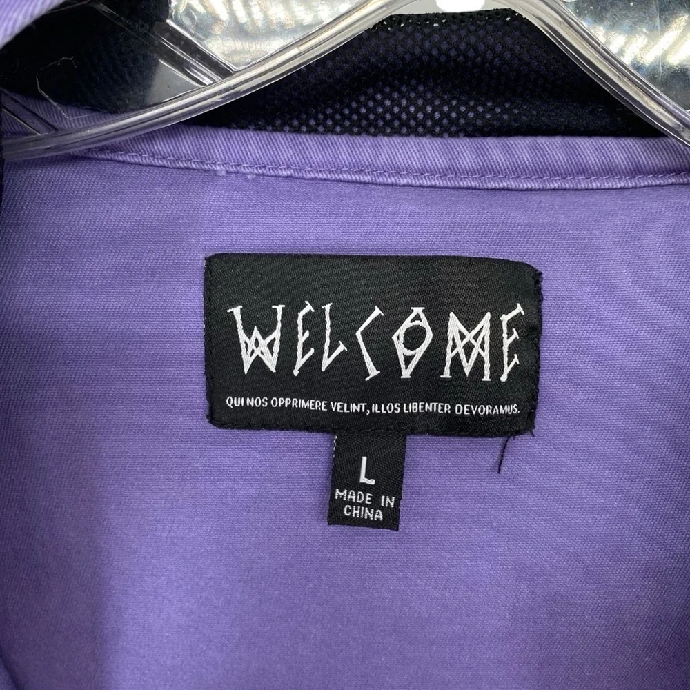 Welcome Skateboards Scrawl Anotak Pullover Hoodie Jacket Purple